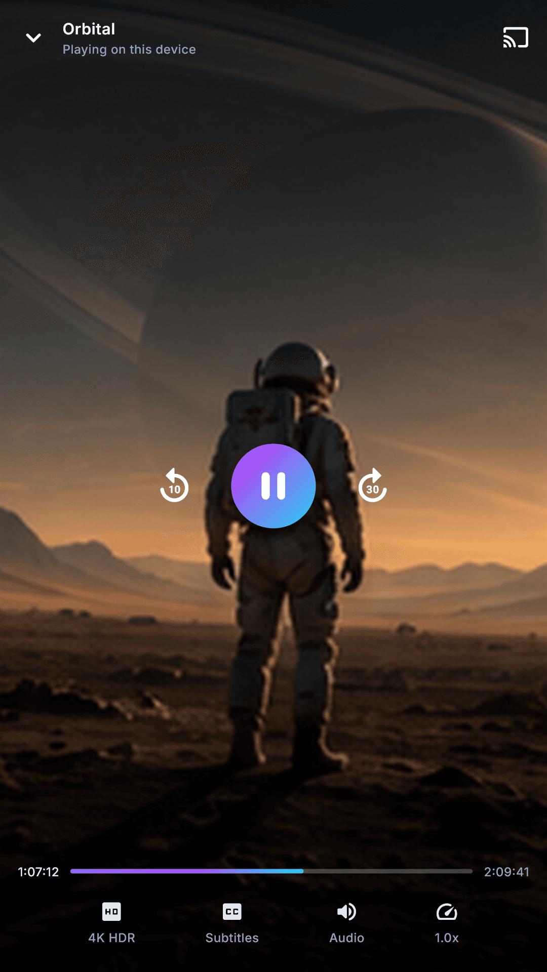 A film playing in the Fluxora app on a phone